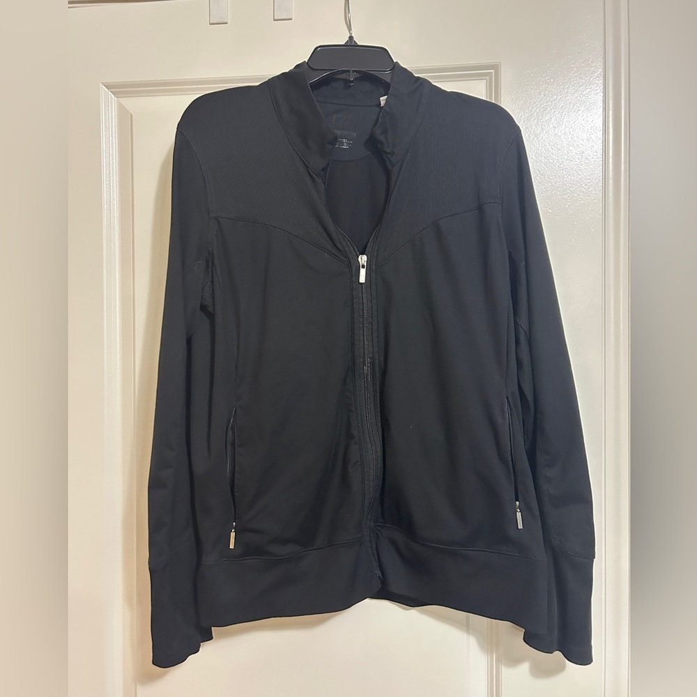 Women’s black warm up jacket